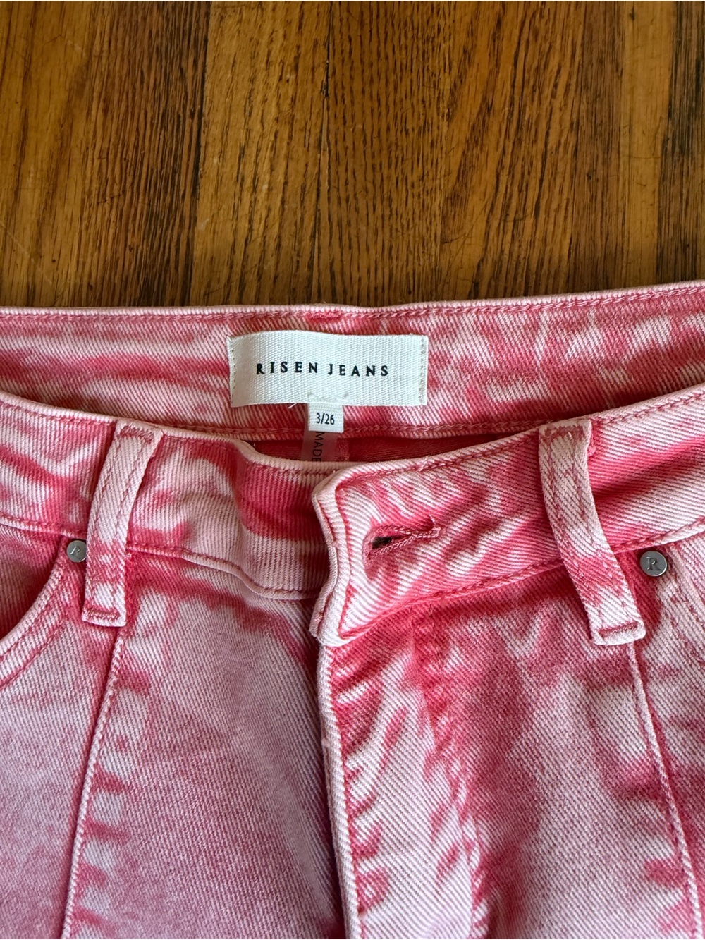 Risen Jeans Women’s Pink Tie-Dye Wide Leg Jeans